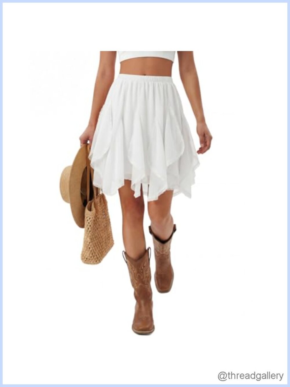 Flowy Chiffon Mini Skirt with Lace Hem - Ruffle Boho A-Line